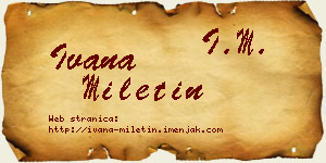 Ivana Miletin vizit kartica